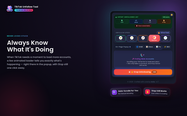 TikTok Unfollow Tool – Following & Friends - 截图 2