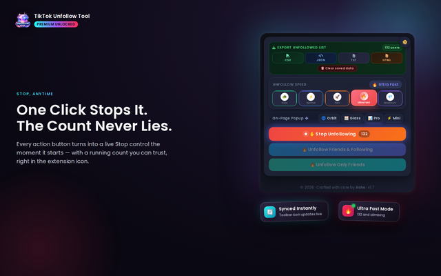 TikTok Unfollow Tool – Following & Friends - 截图 5