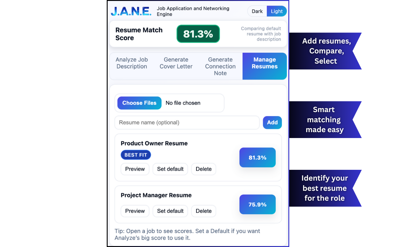 J.A.N.E. — Job Application and Networking Engine - 截图 2