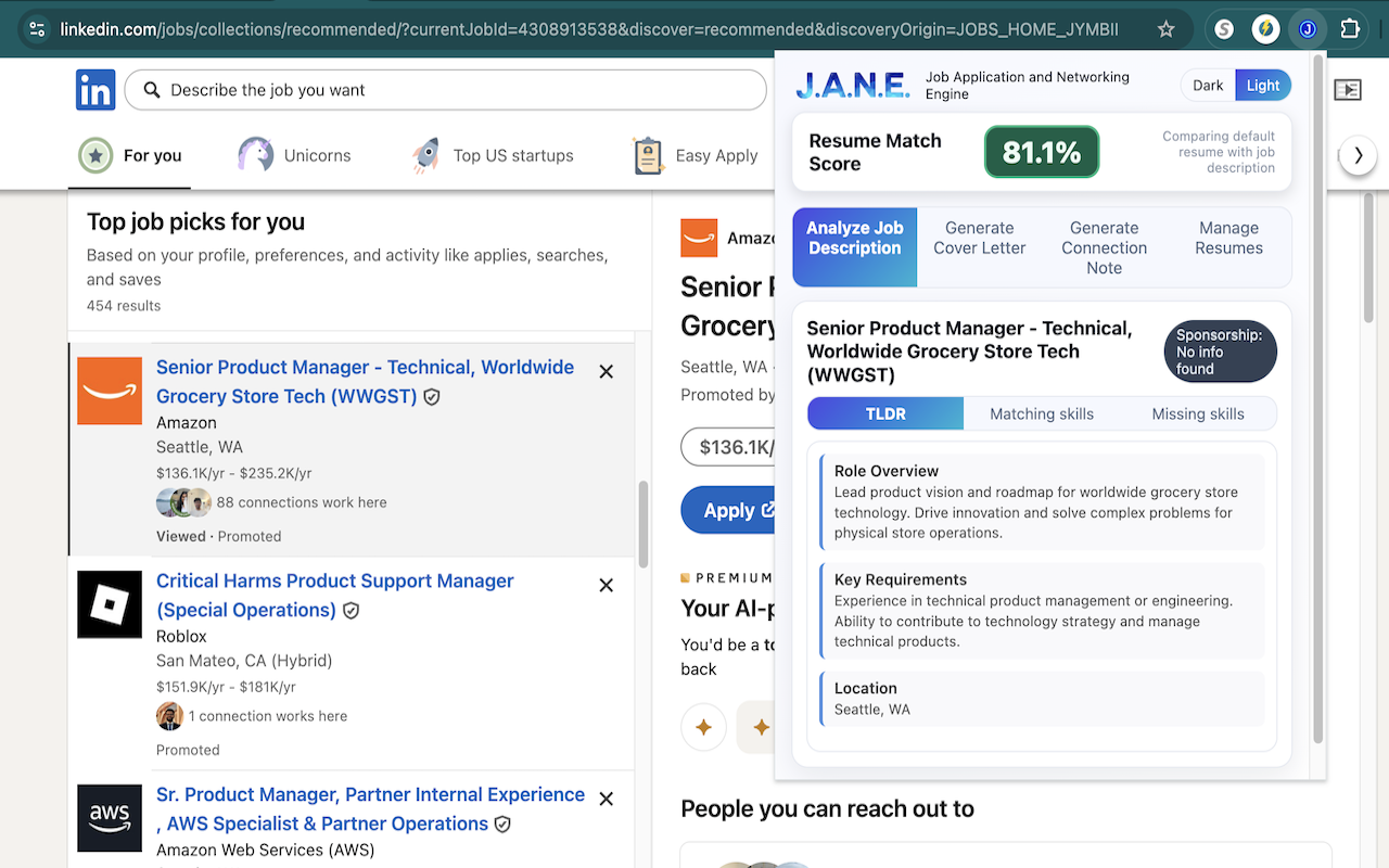 J.A.N.E. — Job Application and Networking Engine - 截图 4