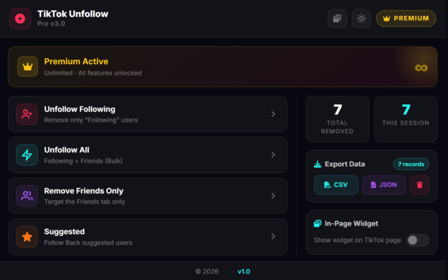 TikTok Unfollow,folowing,friend & suggestion - 截图 5