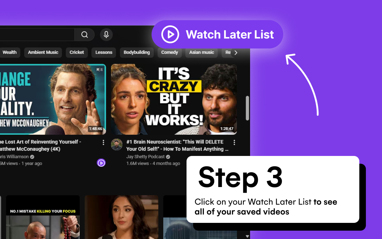 Watch Later List - YouTube Summarizer & Save Videos To Playlists - 截图 3