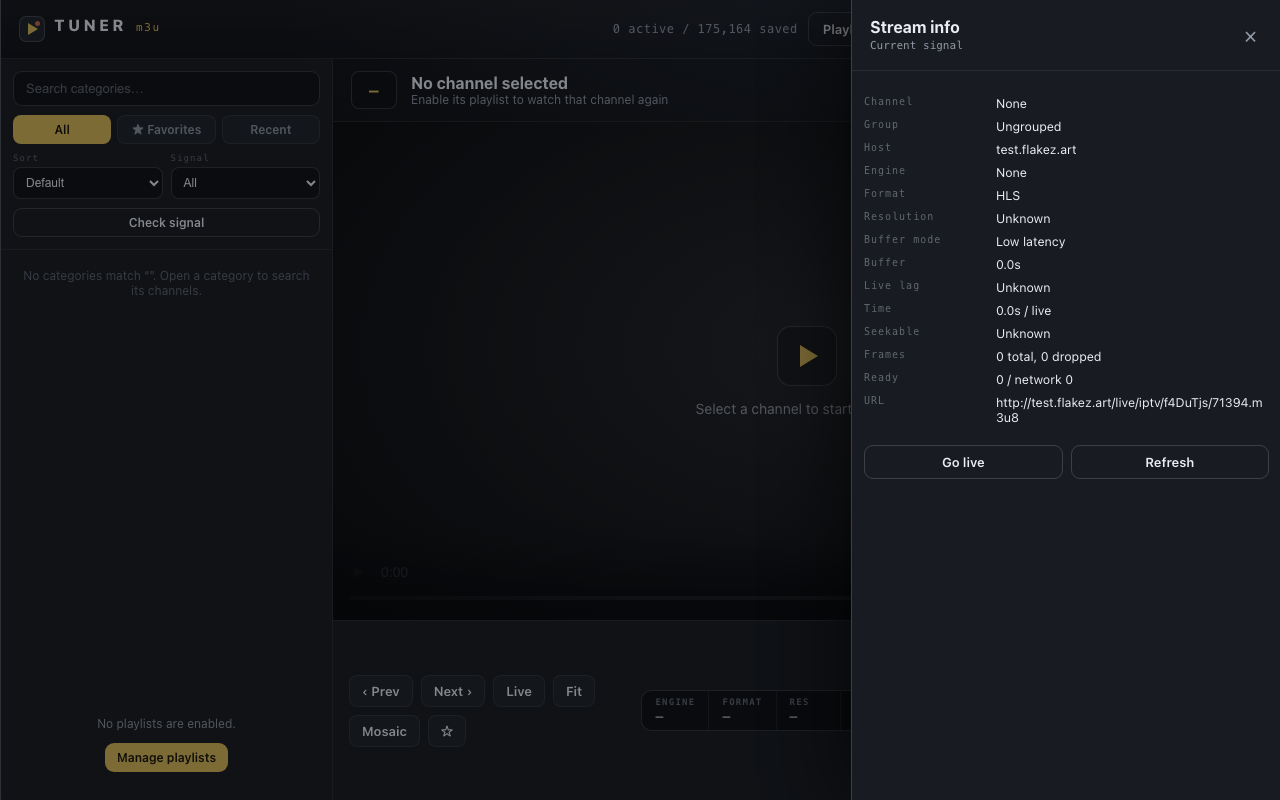 Tuner: M3U & Live Stream Player - 截图 3