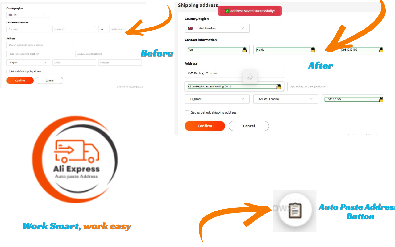AliExpress Auto Paste Address - 截图 1