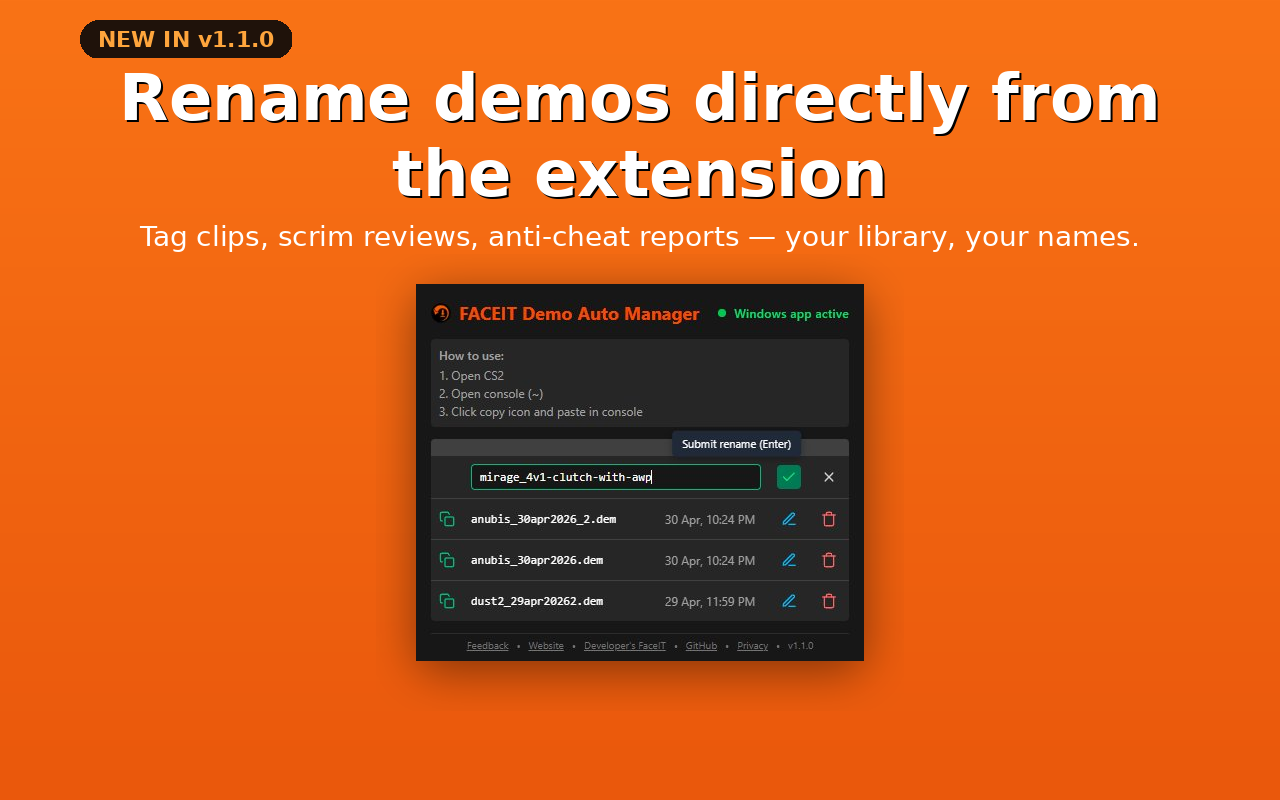 FaceIT Demo Auto Manager - 截图 2