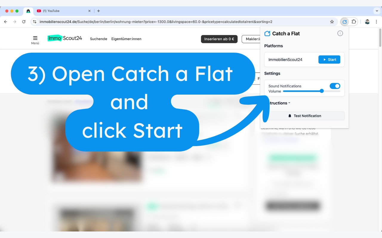 Catch a Flat - ImmoScout24 Notifier - 截图 1