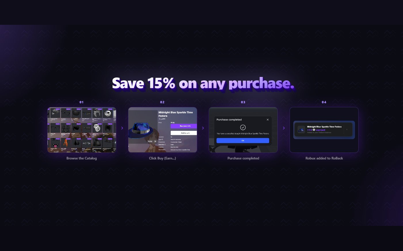 RoBack - Cashback & Customization for Roblox - 截图 2