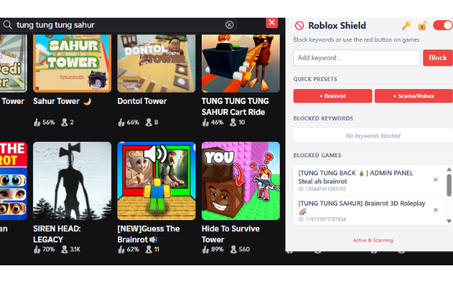 Roblox Game Blocker - 截图 2