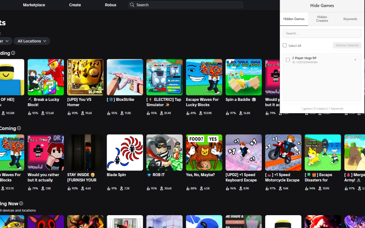 Roblox Game Blocker - 截图 1