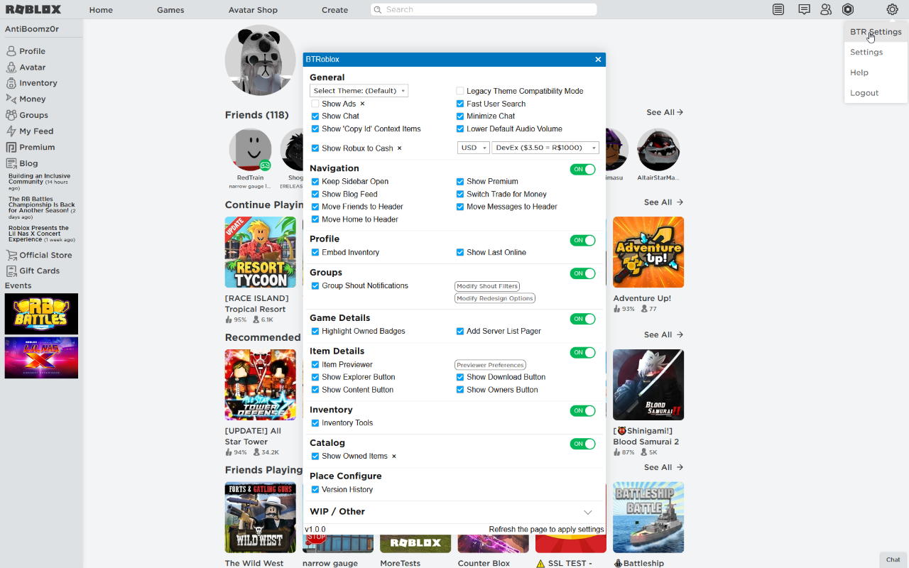 BTRoblox - Making Roblox Better - 截图 1