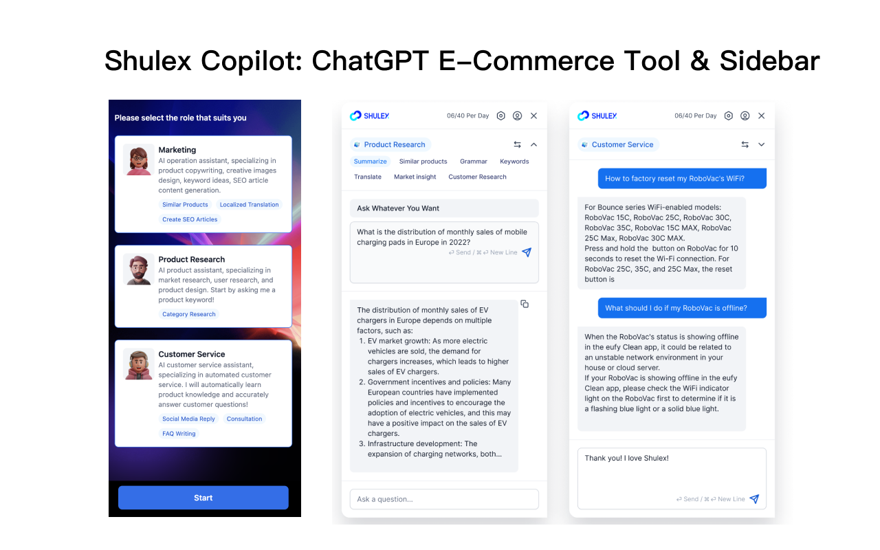 Shulex ChatGPT E-commerce Sidebar with Helium10 - 截图 1
