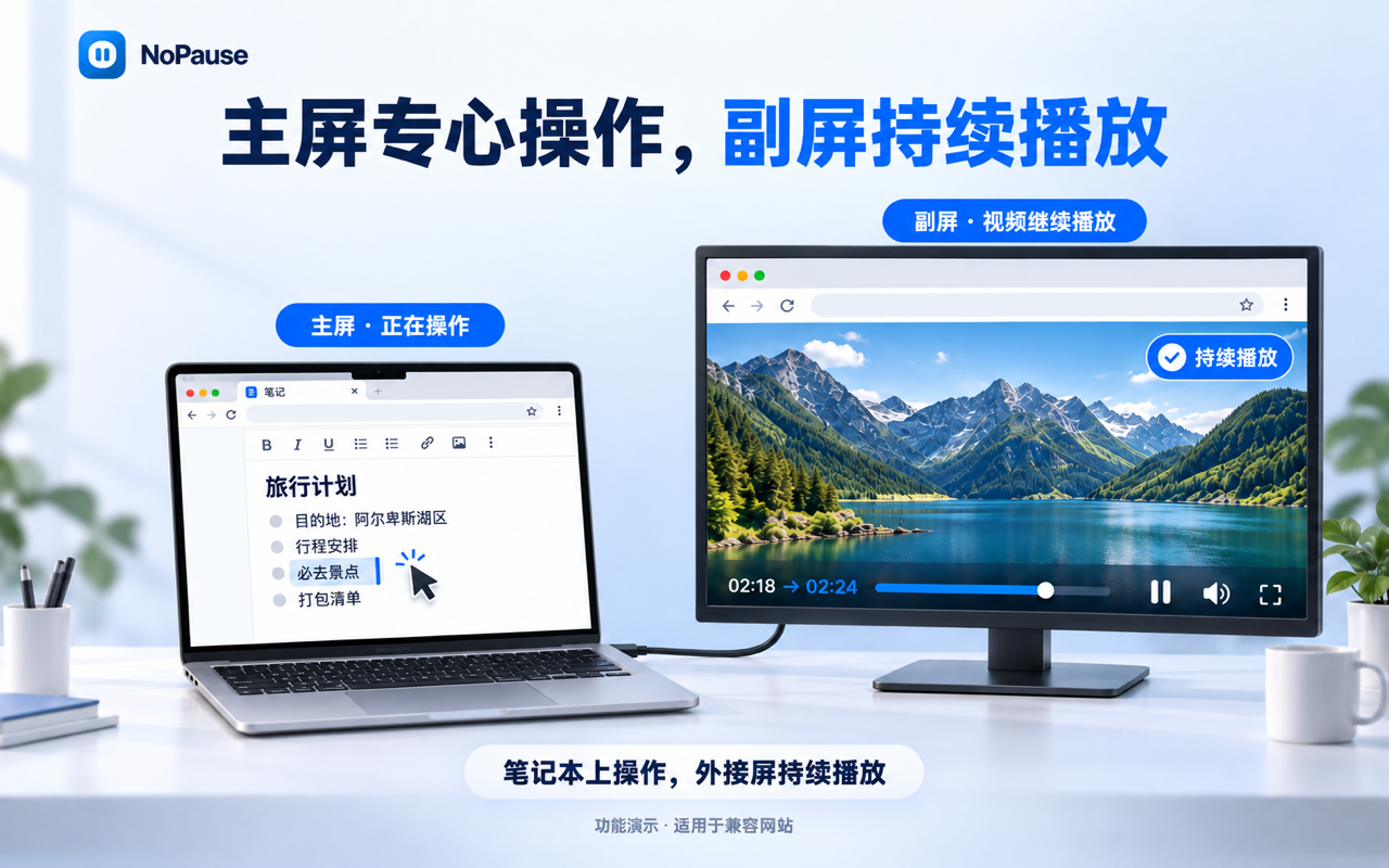 NoPause - 网页播放器防暂停 - 截图 3