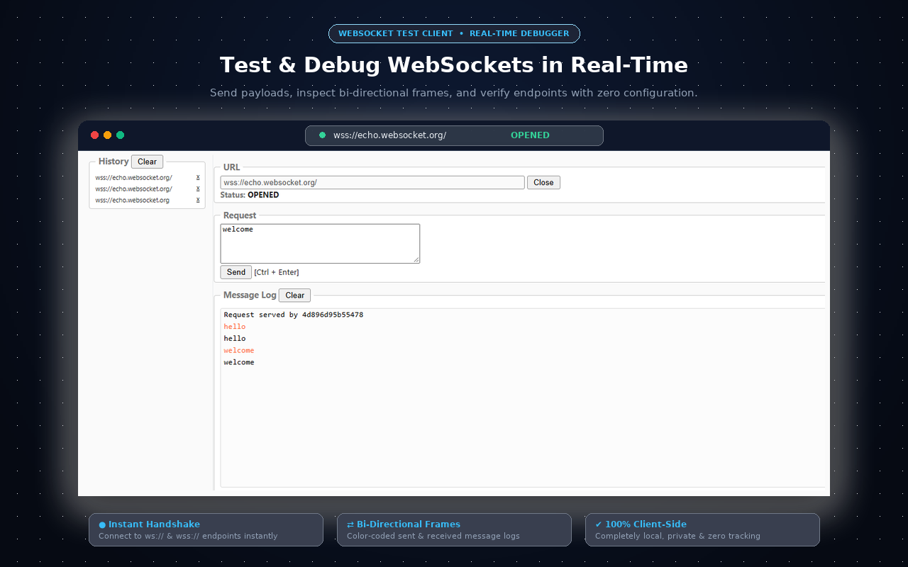 WebSocket Test Client - 截图 2