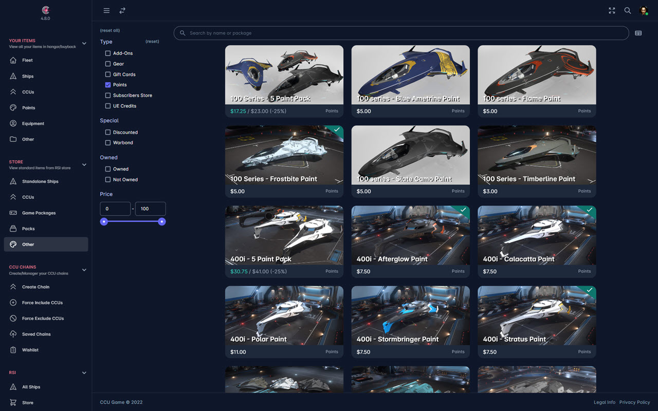 Star Citizen CCU Game - 截图 4