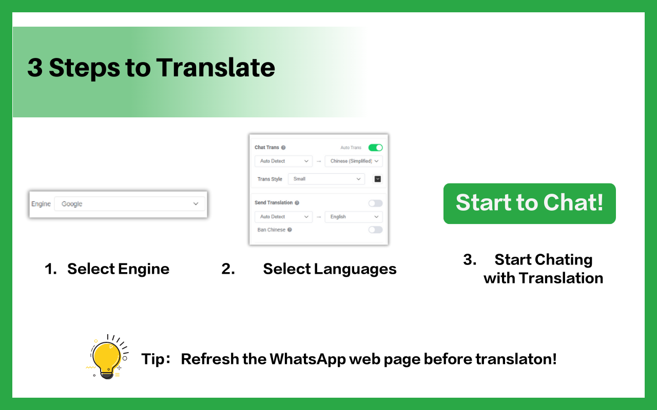 WhatsApp翻译助手 - 实时翻译WhatsApp消息,语音翻译与音频转文字 - 截图 1