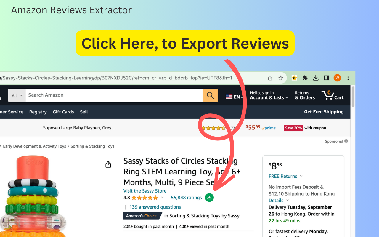 Amazon商品评论一键导出CSV - 截图 3