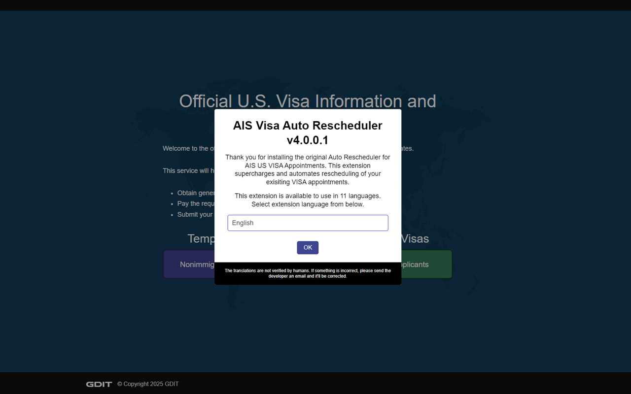 AIS Visa Auto Rescheduler - 截图 1