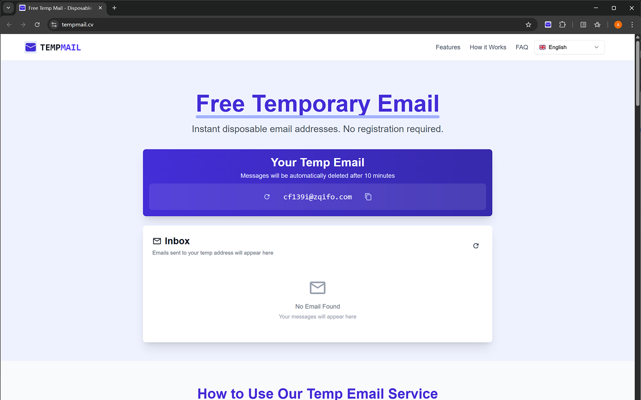 Temp Mail - 即时一次性邮箱生成器 - 截图 2