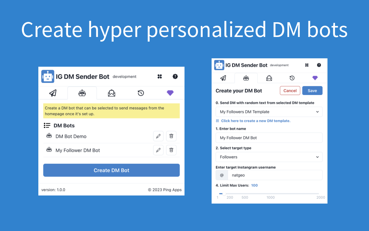 Super DM Bot - Ins群发私信机器人 - 截图 3