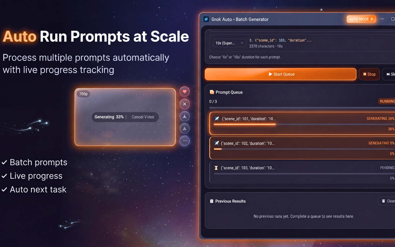 Grok Automation - Run Prompts Automatically - 截图 5