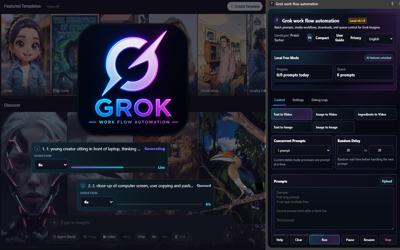 Grok Automation Tools - Grok Auto Workflow - 截图 3