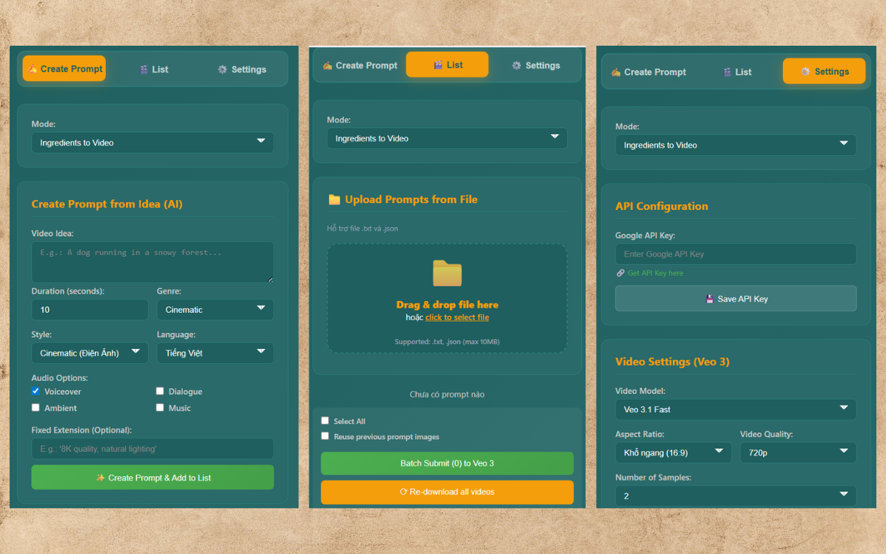 Veo3 Automation - Batch Videos Generator - 截图 2