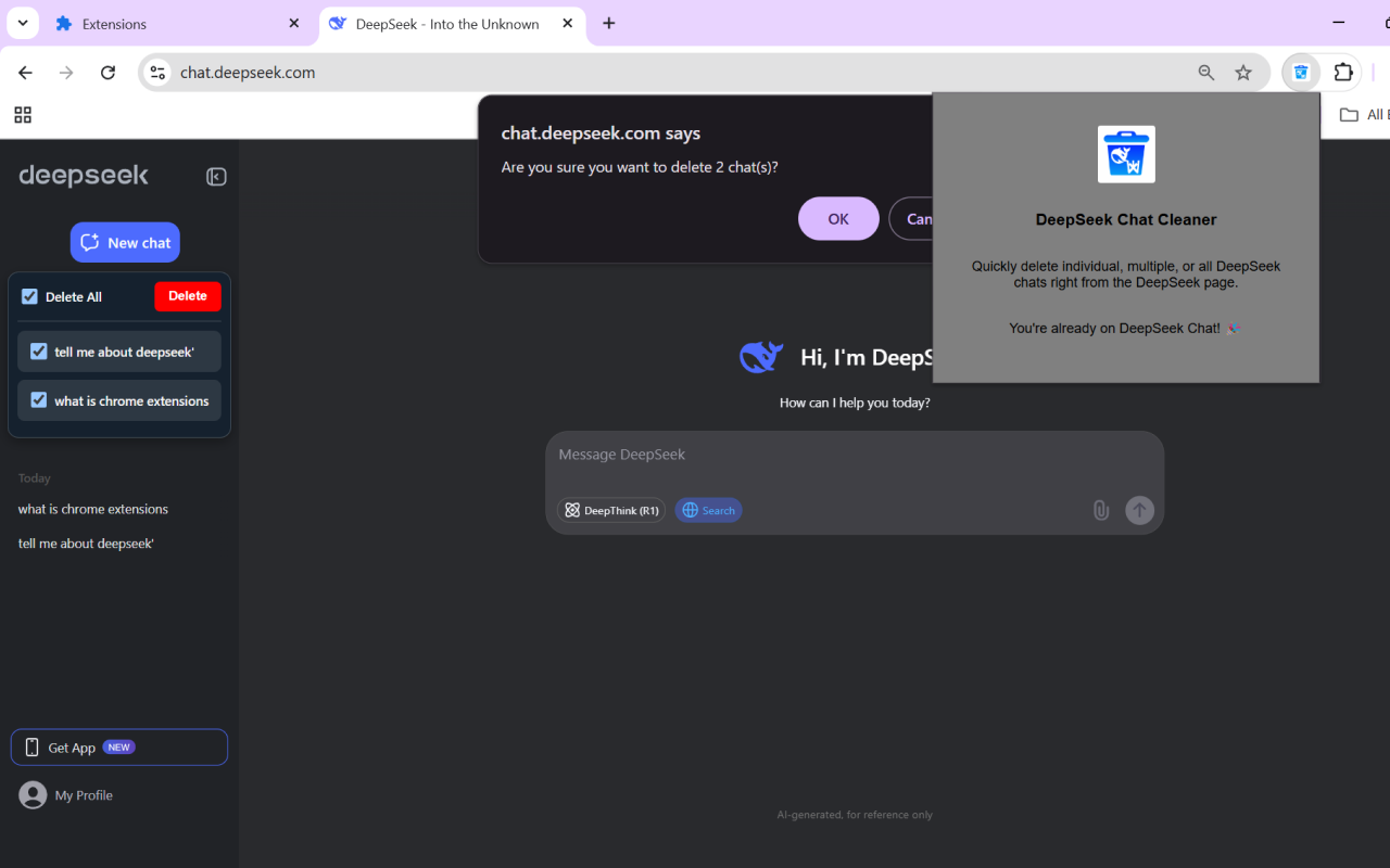 DeepSeek Chat Cleaner - 截图 2