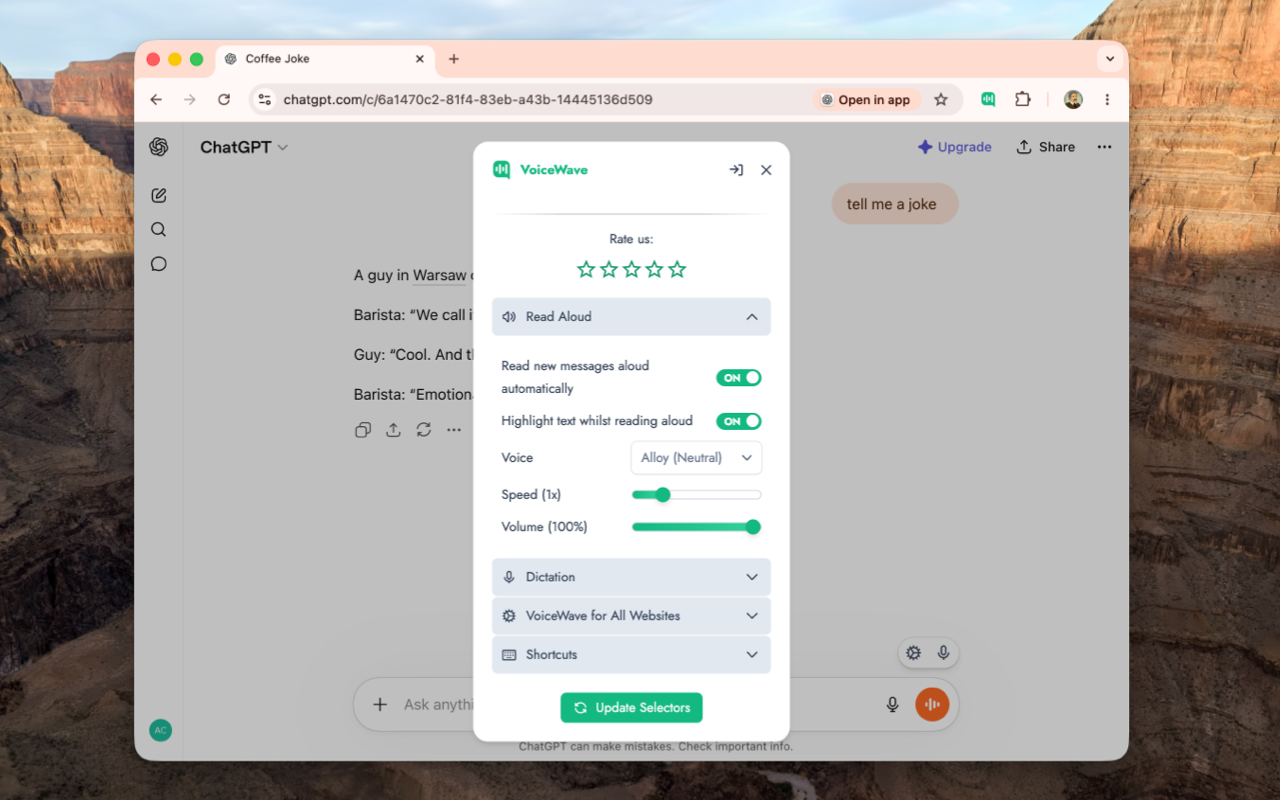 VoiceWave:ChatGPT、DeepSeek、Gemini 等的语音模式 - 截图 2