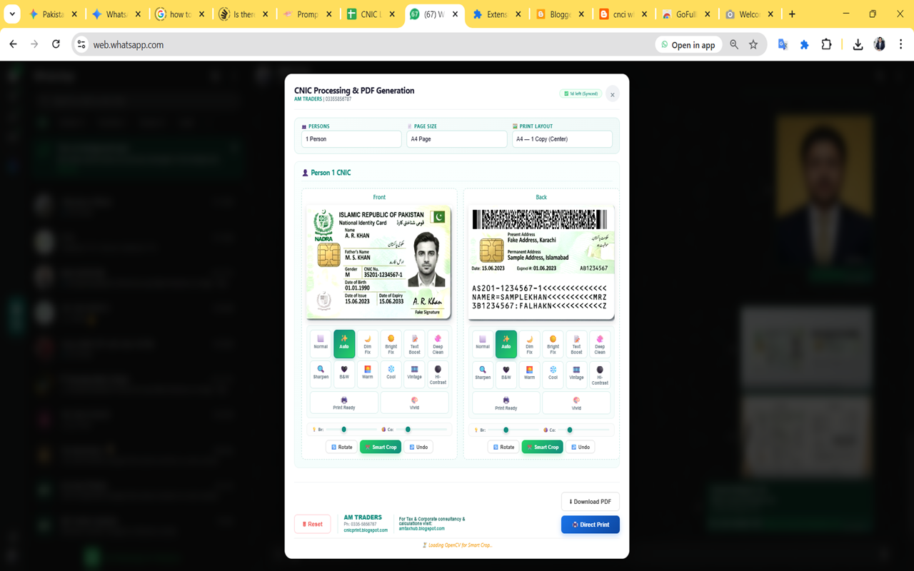 CNIC Print Helper - AM TRADERS - 截图 1