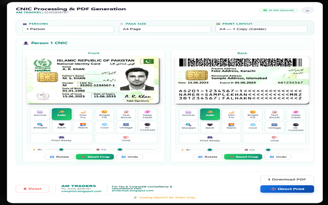 CNIC Print Helper - AM TRADERS - 截图 2