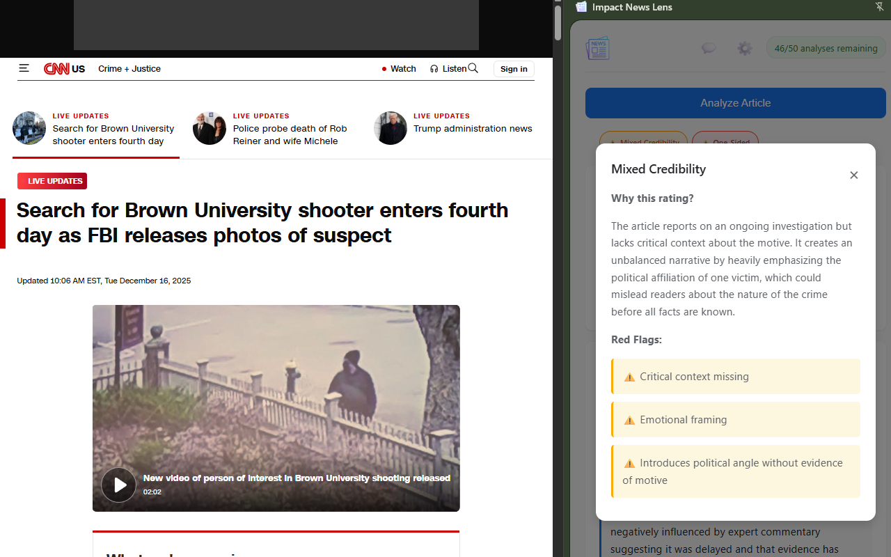 News Bias & Credibility Detector - Impact News Lens - 截图 2