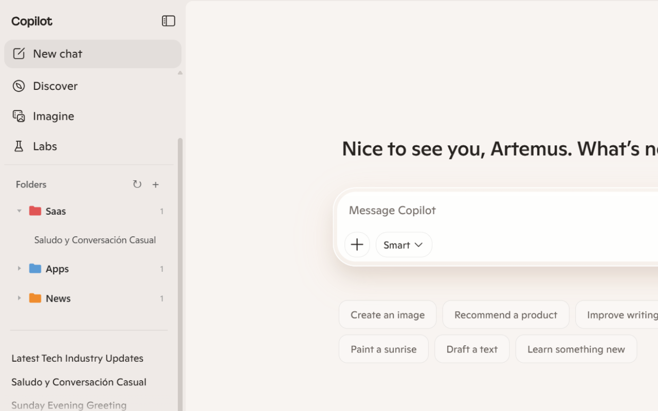 Chat Folders for Copilot - 截图 1