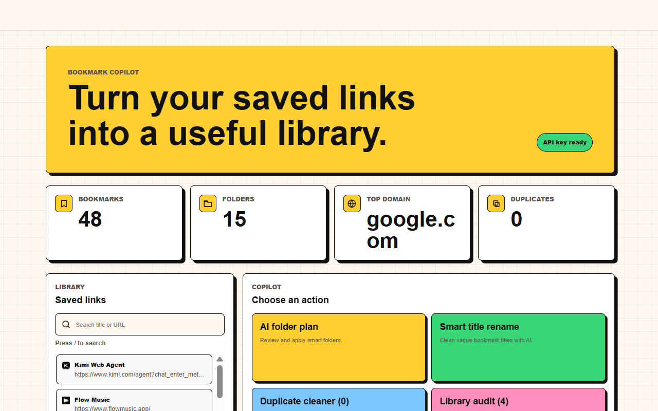 AI Bookmark Copilot - 截图 1