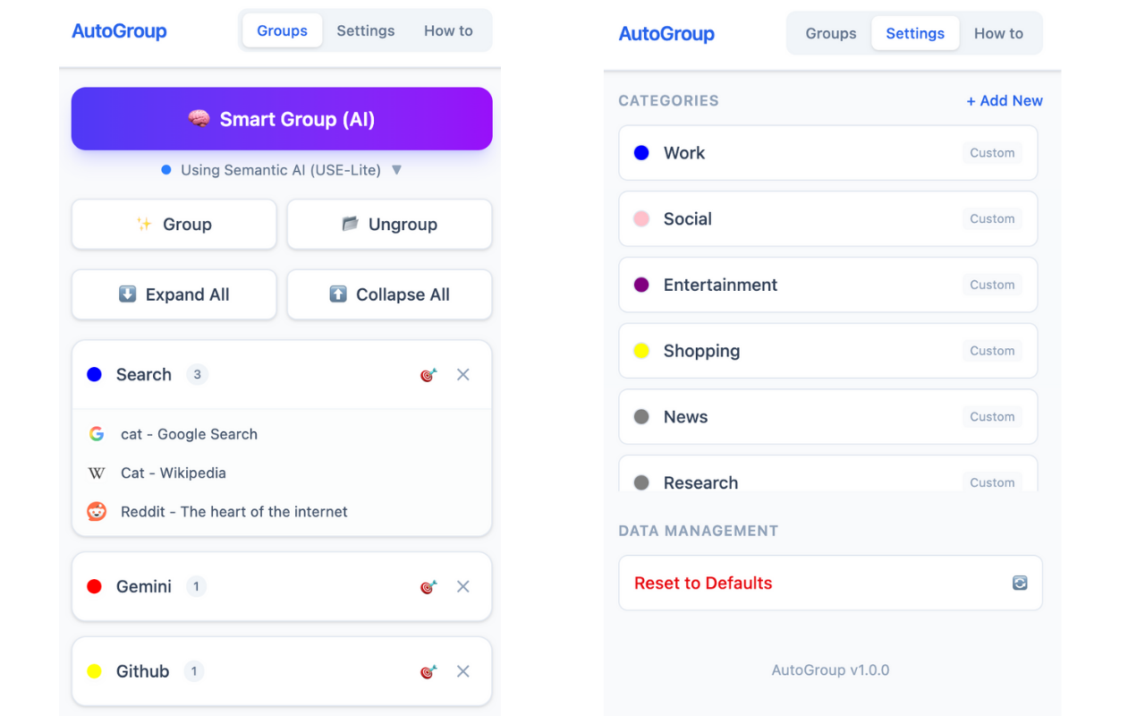 AutoGroup: AI Tab Organizer (Privacy-First) - 截图 2