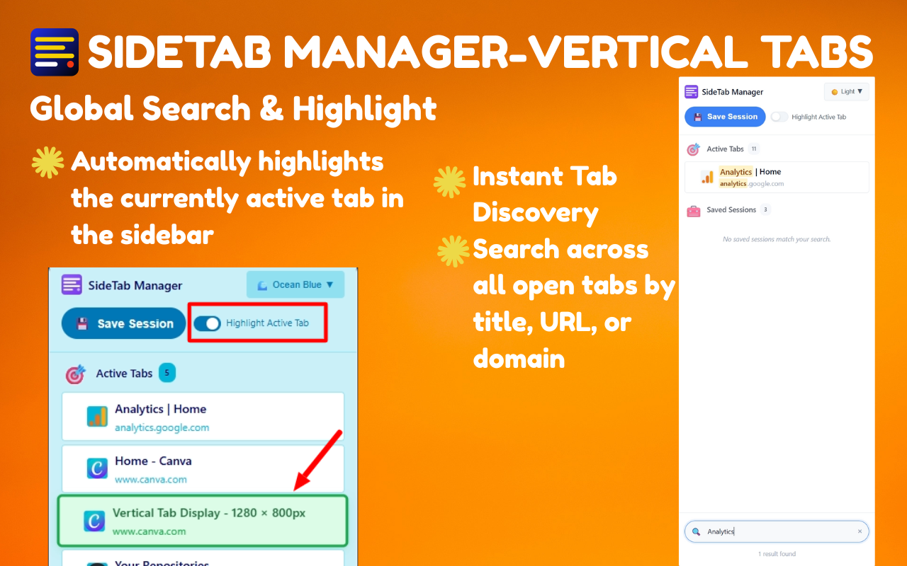 SideTab Manager - Vertical Tabs & Sessions - 截图 4