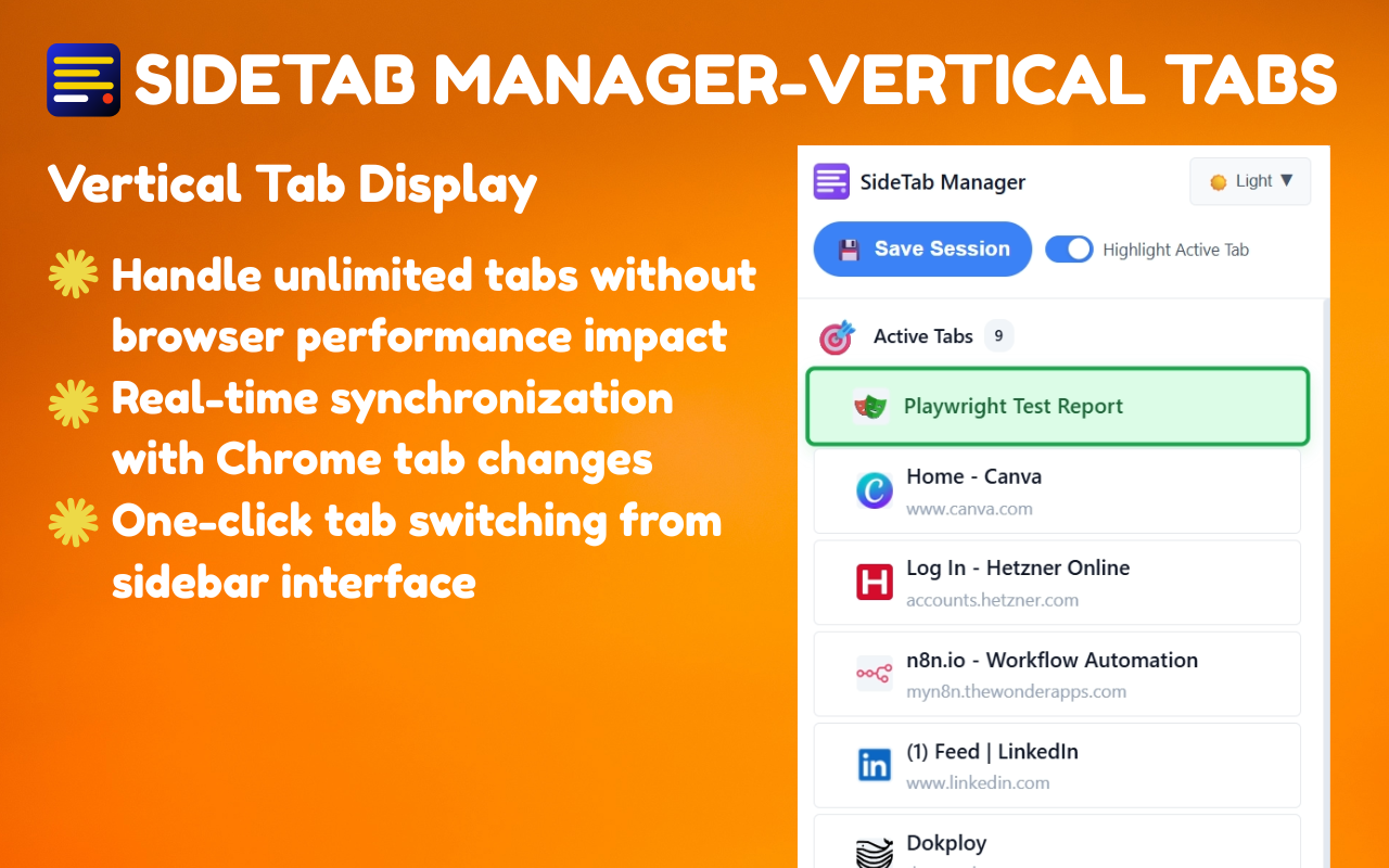 SideTab Manager - Vertical Tabs & Sessions - 截图 5