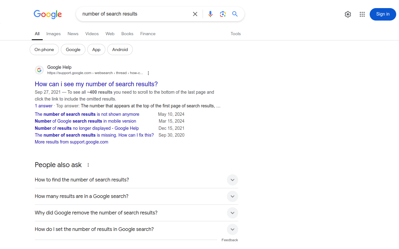 Google Search Results Number - 截图 2