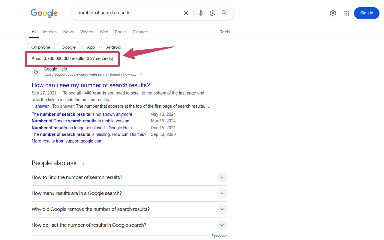Google Search Results Number - 截图 3