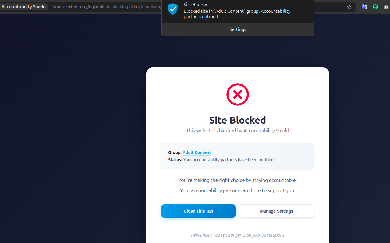 Accountability Shield - Free Website Blocker - 截图 3