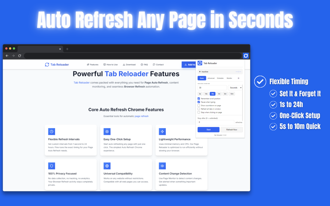 Tab Reloader - 页面自动刷新 - 截图 3