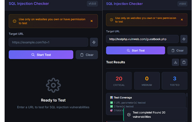 SQL Injection Checker - 截图 1
