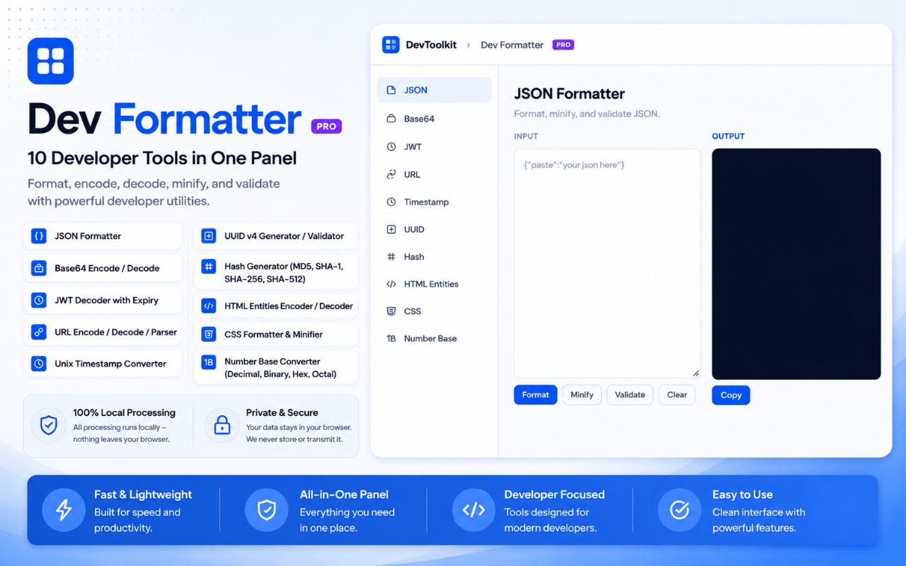 DevToolkit - All your developer tools, one click away - 截图 3