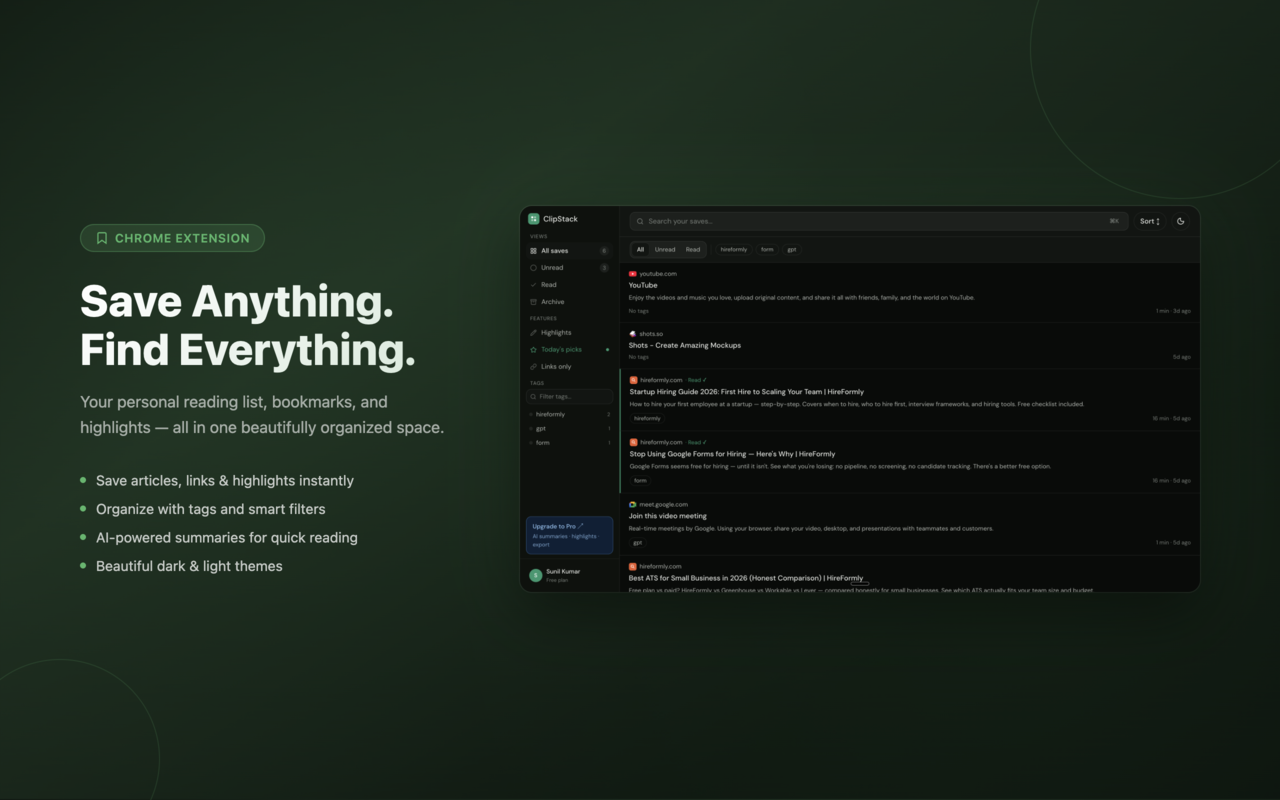 Clipstack — Save Articles & Read Later - 截图 3