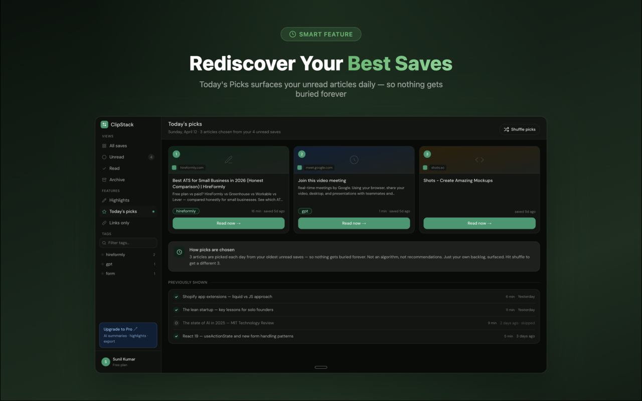 Clipstack — Save Articles & Read Later - 截图 5