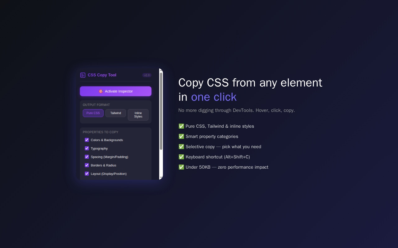 CSS Copy Tool - 截图 1