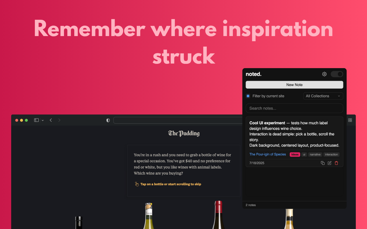 noted | Contextual Note Taking & Web Clipper - 截图 1