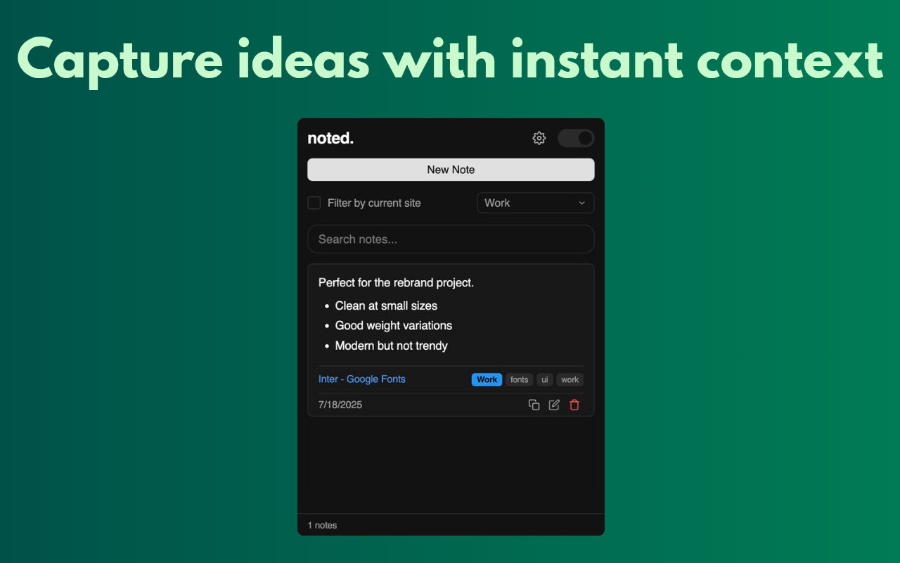noted | Contextual Note Taking & Web Clipper - 截图 2