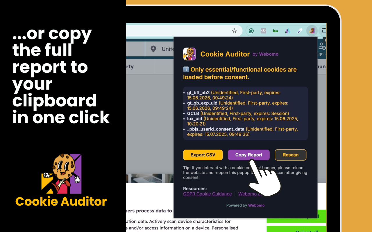 Cookie Auditor by Webomo - 截图 1