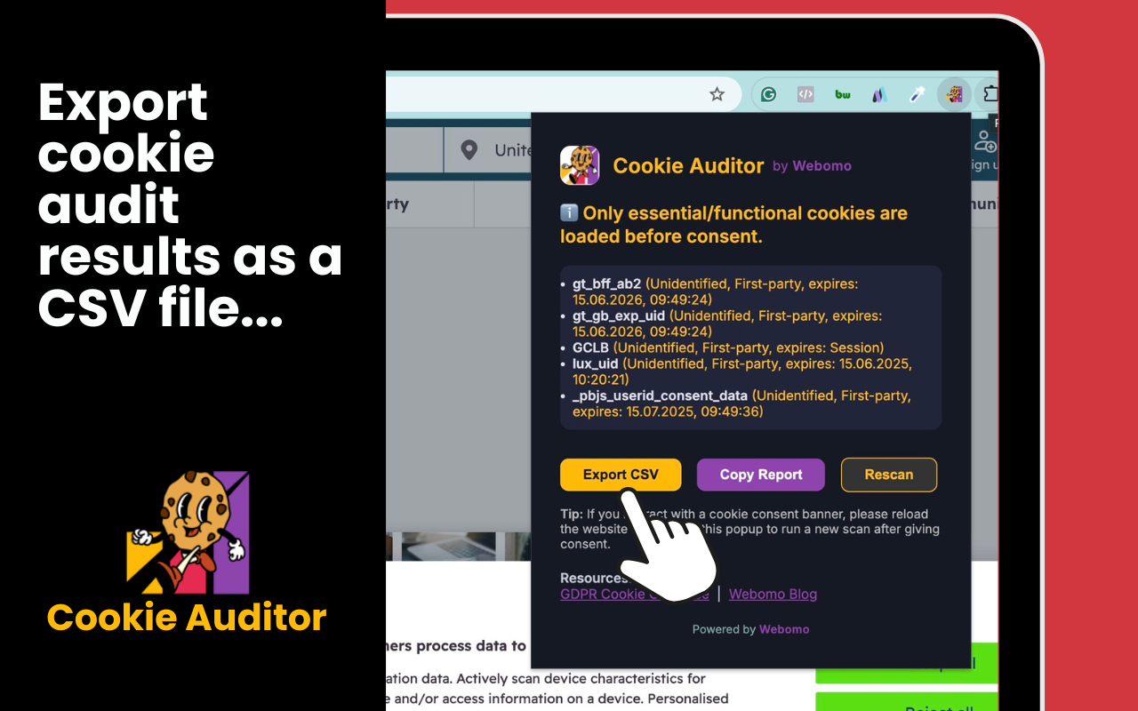 Cookie Auditor by Webomo - 截图 4