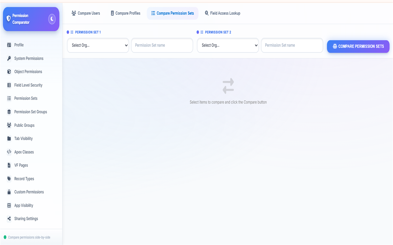 Salesforce Permission Comparator - 截图 1